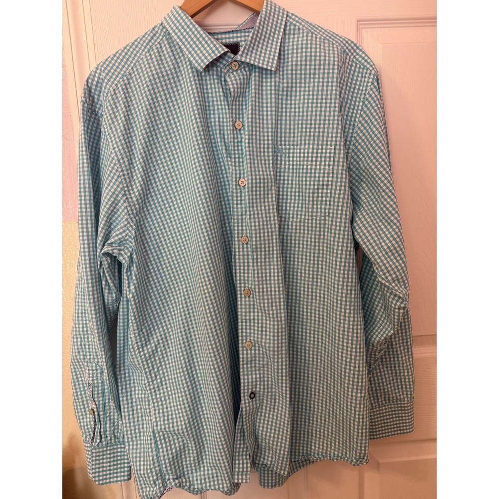 Tommy Bahama Newport Coast Men's Long Sleeve Button-Down Shirt Green/Blue XL
